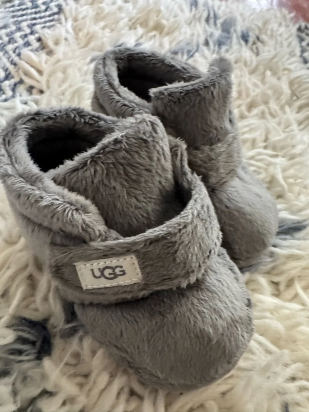 UGG Kids Gray Plush Fuzzy Booties